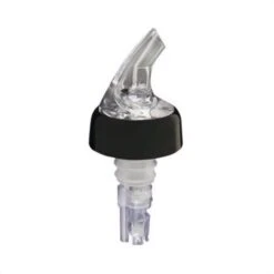 Darling Food Service Clear / Black Collar Liquor Pourer - Dozen