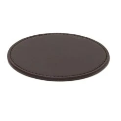 FOH XCO006BRL26 Brown Faux Leather Coaster - 12 / CS