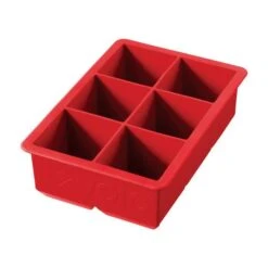 Tovolo 81-9110 Red 6-Opening 2" Silicone Ice Tray - 6 / CS