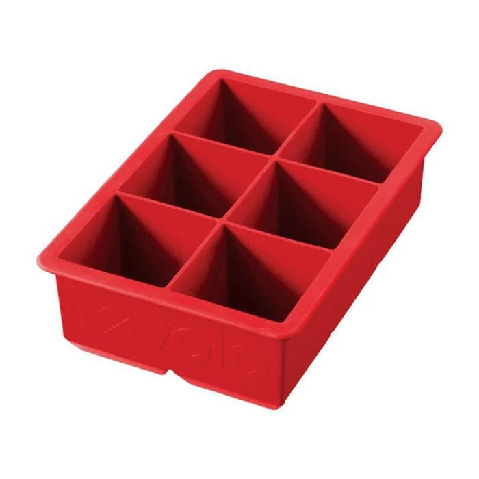 Tovolo 81-9110 Red 6-Opening 2" Silicone Ice Tray - 6 / CS 1 Tovolo 81-9110 Red 6-Opening 2" Silicone Ice Tray - 6 / CS