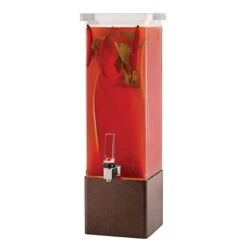 Rosseto LD173 2 Gallon Square Beverage Dispenser With Bronze Base