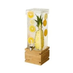 Rosseto LD179 Bamboo 2 Gallon Square Beverage Dispenser