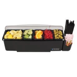 CARLISLE San Jamar BD4005E 5-Compartment Condiment Tray With Snap On Caddy