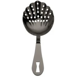 Mercer Culinary M37029BK Gun Metal Black 7" Julep Strainer