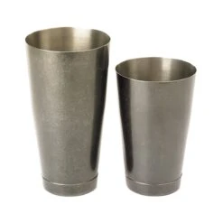 Mercer Culinary M37009VBK Black Vintage 28 / 18 Oz Cocktail Shaker Set