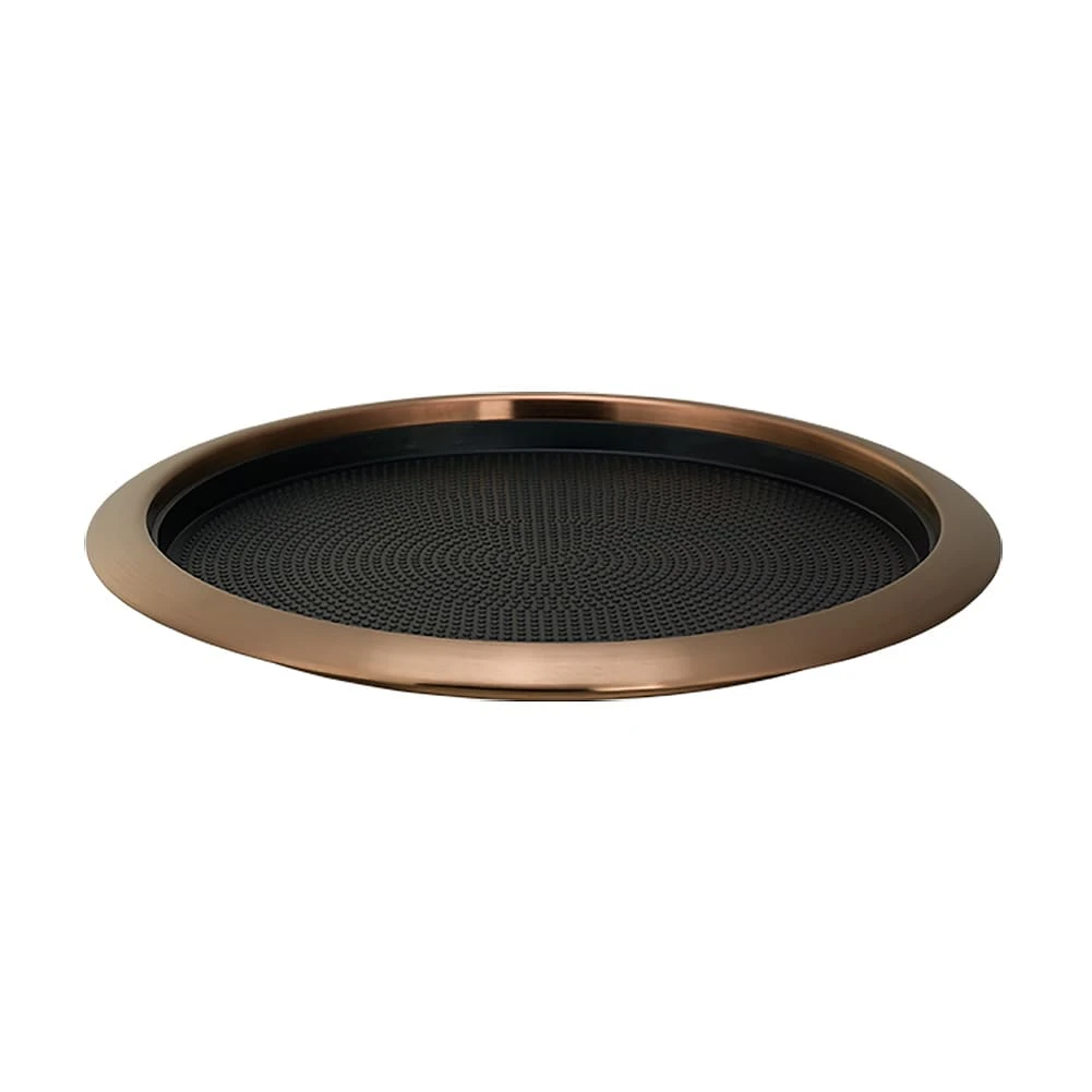 Service Ideas TR1614RIRG S/S 16" Round Tray With Rose Gold Finish 1 Service Ideas TR1614RIRG S/S 16" Round Tray With Rose Gold Finish