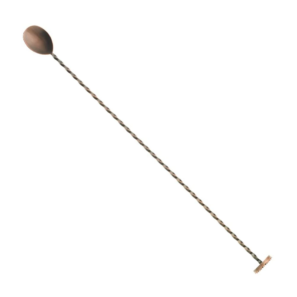 Mercer Culinary M37019ACP Antique Copper Muddler End 15-3/4" Bar Spoon 1 Mercer Culinary M37019ACP Antique Copper Muddler End 15-3/4" Bar Spoon