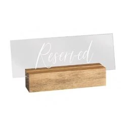 Cal-Mil 22335-99 Acrylic/Wood Base 5.75" X 1.5" X 2.5" Reserved Sign