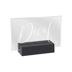 Cal-Mil 22336-2-13 Acrylic With Black Base 3.5" X 1" X 2.5" Decaf Sign