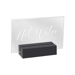 Cal-Mil 22336-3-13 Acrylic/Black Base 3.5" X 1" X 2.5" Hot Water Sign