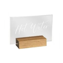 Cal-Mil 22336-3-99 Acrylic/Wood Base 3.5" X 1" X 2.5" Hot Water Sign