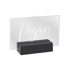 Cal-Mil 22336-5-13 Acrylic With Black Base 3.5" X 1" X 2.5" Vegan Sign