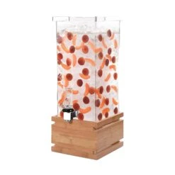 Rosseto LD131 4 Gallon Beverage Dispenser With Square Bamboo Base