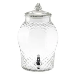 TableCraft 10699 Decorative Glass 2 Gallon Beverage Dispenser