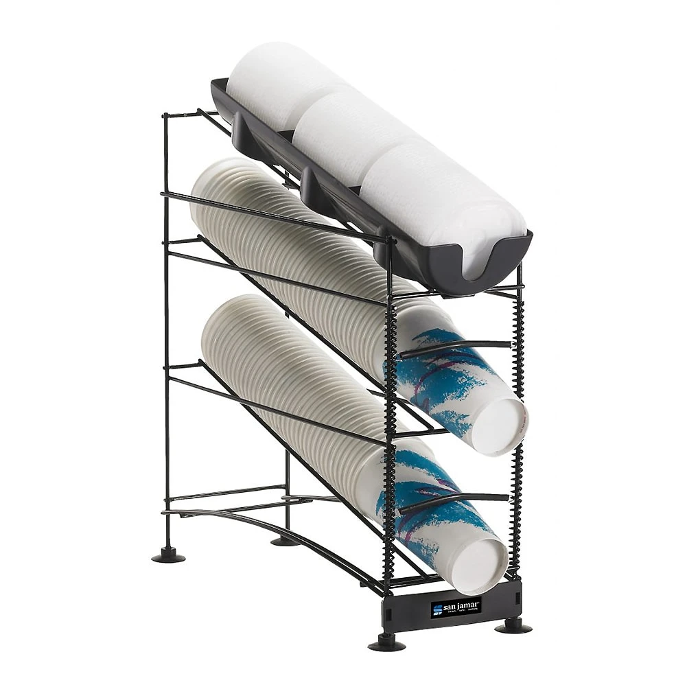 CARLISLE San Jamar C8503WF WireWorks Cup/Lid Organizer For 8 To 44 Ounce Cups 1 CARLISLE San Jamar C8503WF WireWorks Cup/Lid Organizer For 8 To 44 Ounce Cups