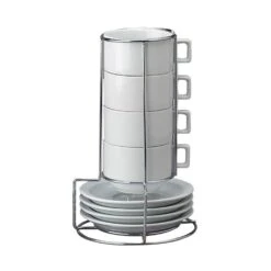 Harold Import NT314 7 Ounce Cappuccino Mug/Saucer Set With Stand